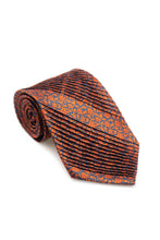 Load image into Gallery viewer, STEFANO RICCI Pleats Tie orange × dark navy