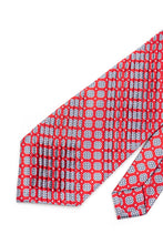 Load image into Gallery viewer, STEFANO RICCI Pleats Tie red × silver gray