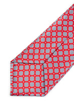 Load image into Gallery viewer, STEFANO RICCI Pleats Tie red × silver gray