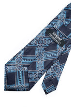 Load image into Gallery viewer, STEFANO RICCI Pleats Tie  black × blue gray
