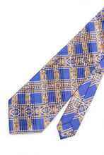 Load image into Gallery viewer, STEFANO RICCI Pleats Tie  blue × yellow
