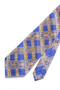STEFANO RICCI Pleats Tie  blue × yellow