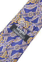 Load image into Gallery viewer, STEFANO RICCI Pleats Tie  navy × yellow
