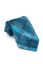 Load image into Gallery viewer, STEFANO RICCI Pleats Tie  turquoise × gray
