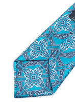 Load image into Gallery viewer, STEFANO RICCI Pleats Tie  turquoise × gray
