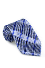 Load image into Gallery viewer, STEFANO RICCI Pleats Tie  blue × silver gray
