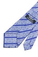Load image into Gallery viewer, STEFANO RICCI Pleats Tie  blue × silver gray
