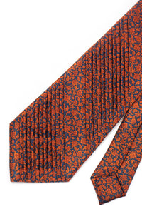 STEFANO RICCI Pleats Tie orange × dark navy