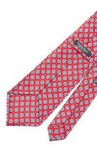 STEFANO RICCI Pleats Tie red × silver gray