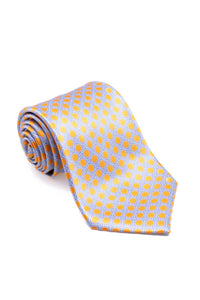 STEFANO RICCI Tie pale blue × yellow