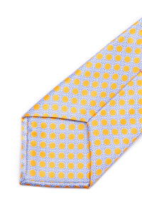 STEFANO RICCI Tie pale blue × yellow