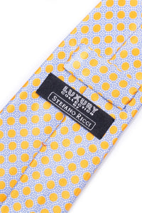 STEFANO RICCI Tie pale blue × yellow