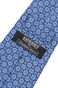 STEFANO RICCI Tie navy × blue gray