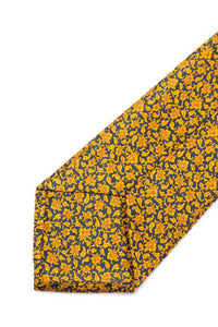 STEFANO RICCI Pleats Tie yellow × dark navy