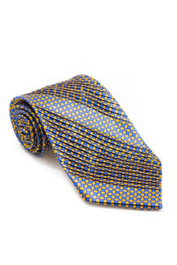 STEFANO RICCI Pleats Tie  yellow × blue