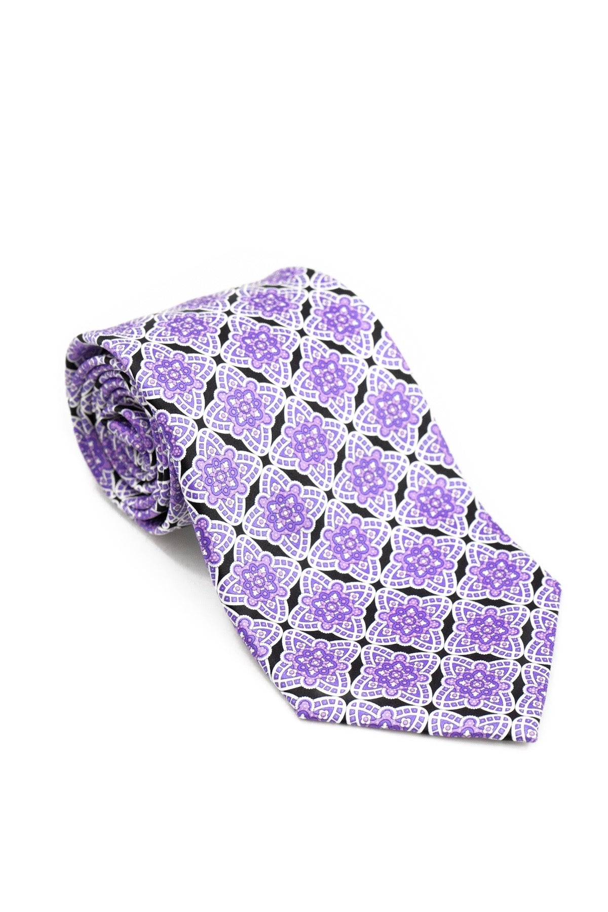 STEFANO RICCI Tie  purple × black
